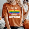 Lgbt Pride Not Gay But Very Supportive Bra Rainbow Women's Oversized Comfort T-shirt Yam