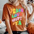 Peace Love Pta Retro Parent Teacher Association Groovy Back Women's Oversized Comfort T-shirt Yam