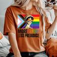 More Pride Less Prejudice Lgbtq Rainbow Pride Month Women's Oversized Comfort T-shirt Yam