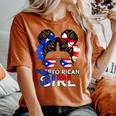 Puerto Rico Flag Messy Puerto Rican Girls Souvenirs Women's Oversized Comfort T-shirt Yam