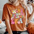 Retro Groovy In My 100 Days Of School Era 100 Days Smarter Women's Oversized Comfort T-shirt Yam