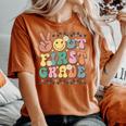 School Last Day Of 1St Grade Groovy Peace Out First Grade Women's Oversized Comfort T-shirt Yam