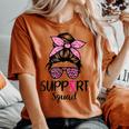 Support Squad Messy Bun Pink Breast Cancer Awareness Women Women's Oversized Comfort T-shirt Yam