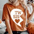 Twin Sisters Heart Matching Set 1 Of 2 Women's Oversized Comfort T-shirt Yam