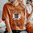 Never Underestimate An Old Lady Who Loves Dogs October Women's Oversized Comfort T-shirt Yam
