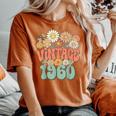 Vintage 1960 Floral Hippie Groovy Daisy Flower 64Th Birthday Women's Oversized Comfort T-shirt Yam