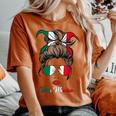 Viva Mexico Messy Bun Cinco De Mayo Mexican Girls Women's Oversized Comfort T-shirt Yam