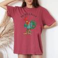 Retro Oo-De-Lally Singing Rooster Vintage Guitar Chicken Women's Oversized Comfort T-shirt Chalky Mint