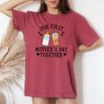 2024 Our First Mother's Day Together New Mom Coffee Lover Women's Oversized Comfort T-shirt Crimson