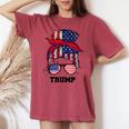 Bandana Headscarf Sunglasses Girls Trump Women's Oversized Comfort T-shirt Crimson