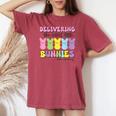 Delivering The Cutest Bunnies Labor & Delivery Nurse Easter Women's Oversized Comfort T-shirt Crimson