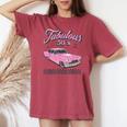 Fabulous Fifties Rock And Roll 50S Vintage Classic 1950S Car Women's Oversized Comfort T-shirt Crimson