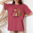Flowers Groovy Retro Grandma Est 2024 Grandma To Be Women's Oversized Comfort T-shirt Crimson