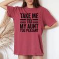 Aunt Life Baby Shower Take Me To My Aunt You Peasant Women's Oversized Comfort T-shirt Crimson