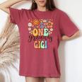 Groovy Gigi Retro Grandma Birthday Matching Family Party Women's Oversized Comfort T-shirt Crimson