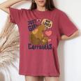 Just A Girl Who Loves Capybaras Capybara Lover Rodent Animal Women's Oversized Comfort T-shirt Crimson