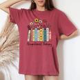 Occupational Therapy Wildflower Book Ot Therapist Assistant Women's Oversized Comfort T-shirt Crimson