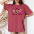 Peace Love Girls Trip Black Melanin American Pride Women's Oversized Comfort T-shirt Crimson