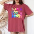Pet Cat Mom Dog Mom Mother's Day Fur Mama Mommy Pet Lover Women's Oversized Comfort T-shirt Crimson
