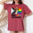 More Pride Less Prejudice Lgbtq Rainbow Pride Month Women's Oversized Comfort T-shirt Crimson