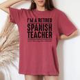 Retired Spanish Teacher Schedule 1 Spanish Teacher Women's Oversized Comfort T-shirt Crimson