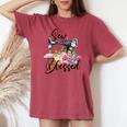 Retro Floral Sewing Machine Sew Blessed Quilting Lovers Women's Oversized Comfort T-shirt Crimson