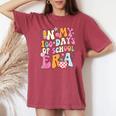 Retro Groovy In My 100 Days Of School Era 100 Days Smarter Women's Oversized Comfort T-shirt Crimson