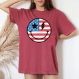 Retro Groovy America Usa Patriotic 4Th Of July Memorial Day Women's Oversized Comfort T-shirt Crimson