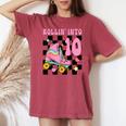 Rolling Into 10 Years Old Roller Skating Girl 10Th Birthday Women's Oversized Comfort T-shirt Crimson