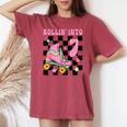 Rolling Into 7 Years Old Roller Skating Girl 7Th Birthday Women's Oversized Comfort T-shirt Crimson