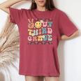 School Last Day Of 3Rd Grade Groovy Peace Out Third Grade Women's Oversized Comfort T-shirt Crimson