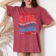 She's A Good Girl Loves Her Mama Jesus & America Too Groovy Women's Oversized Comfort T-shirt Crimson