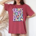 In My Summer Break Era Groovy Smile Face Summer Vacation Women's Oversized Comfort T-shirt Crimson