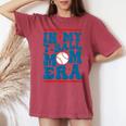 In My T-Ball Mom Era Baseball Mom Groovy Mother's Day Women's Oversized Comfort T-shirt Crimson