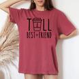 Tall Best Friend Bff Matching Outfit Two Bestie Coffee Women's Oversized Comfort T-shirt Crimson