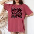 Unique Qr-Code With Humorous Hidden Message Women's Oversized Comfort T-shirt Crimson