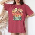 Vintage 1960 Floral Hippie Groovy Daisy Flower 64Th Birthday Women's Oversized Comfort T-shirt Crimson