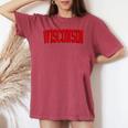 Vintage Wisconsin Wisconsin Red Retro Wisconsin Women's Oversized Comfort T-shirt Crimson