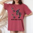 Never Walk Alone Paw Dog Flower Dog Friends Dog Lover Women's Oversized Comfort T-shirt Crimson