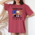 Wanted Donald Trump For President 2024 Trump Shot Flag Women's Oversized Comfort T-shirt Crimson