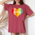 Youth Girls Alyssa Name Heart Retro Vintage Women's Oversized Comfort T-shirt Crimson