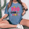 100 Days Smarter 100Th Day Of School Toddlers Girls Women's Oversized Comfort T-shirt Blue Jean
