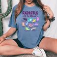 Axolotl Cute Axolotls Of The World Kawaii Girl Boy Kid Women's Oversized Comfort T-shirt Blue Jean