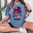 Bandana Headscarf Sunglasses Girls Trump Women's Oversized Comfort T-shirt Blue Jean