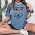 Cancun Girls Trip 2024 Summer Vacation Girls Beach Weekend Women's Oversized Comfort T-shirt Blue Jean
