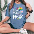 Cute Free Mom Hugs Gay Pride Transgender Rainbow Flag Women's Oversized Comfort T-shirt Blue Jean