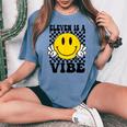 Eleven Is A Vibe 11Th Birthday Groovy Boys Girls 11 Year Old Women's Oversized Comfort T-shirt Blue Jean