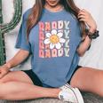 Groovy Daddy Matching Family Birthday Party Daisy Flower Women's Oversized Comfort T-shirt Blue Jean