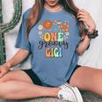 Groovy Gigi Retro Grandma Birthday Matching Family Party Women's Oversized Comfort T-shirt Blue Jean