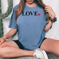 Happy Valentines Day Red Heart Love Cute V-Day Kid Women's Oversized Comfort T-shirt Blue Jean